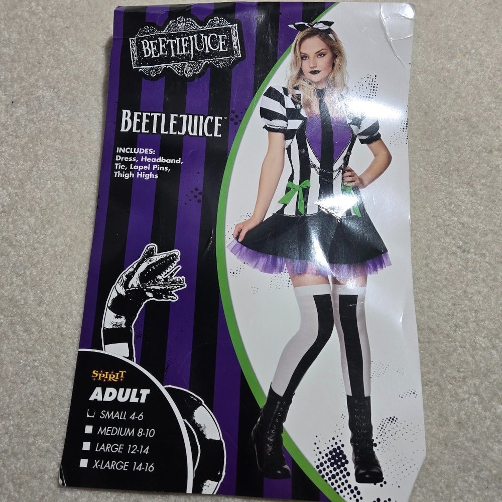 BeetleJuice Adult Women's size Small Costume Beetle Juice Spirit Halloween